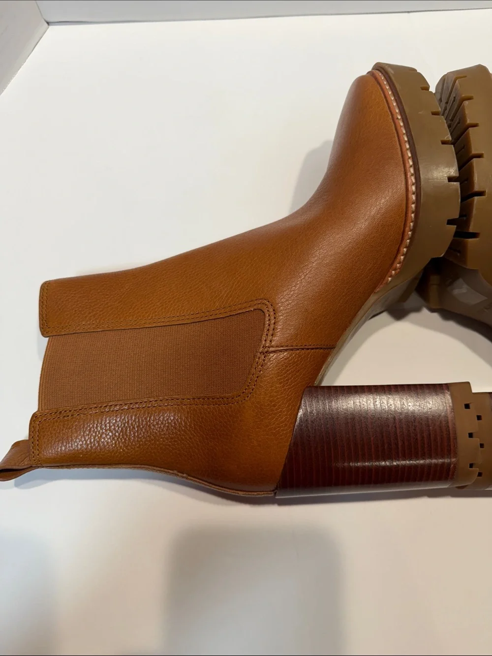Tory Burch Camel Lug Ankle Boots